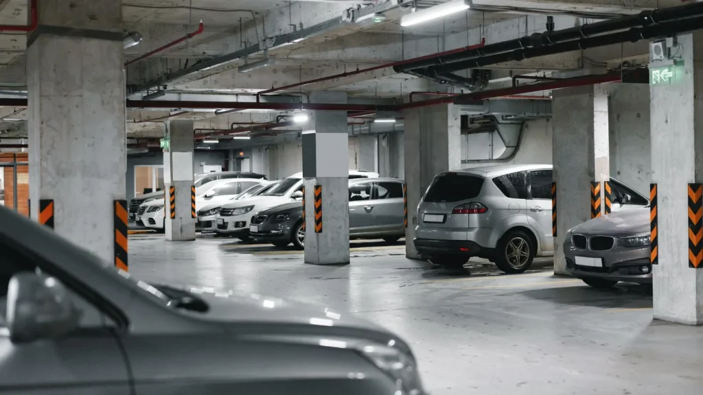 indoor basement parking protecting vehicles